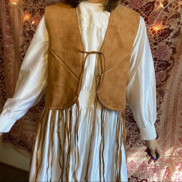 Vintage 60s Hippie Suede Fringe Vest - Picture 2 of 5